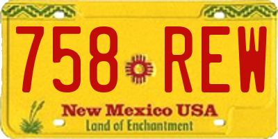 NM license plate 758REW