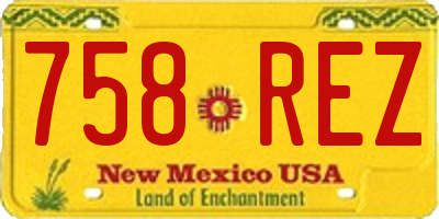 NM license plate 758REZ