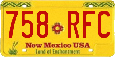 NM license plate 758RFC