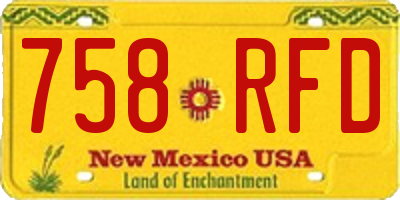 NM license plate 758RFD