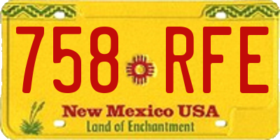 NM license plate 758RFE
