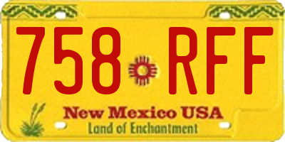 NM license plate 758RFF