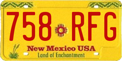NM license plate 758RFG