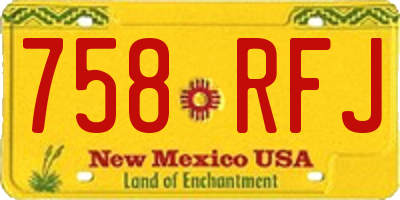 NM license plate 758RFJ