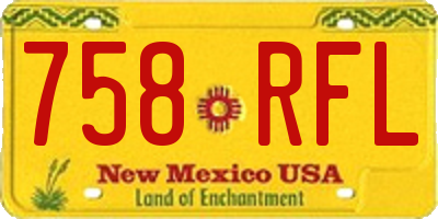 NM license plate 758RFL