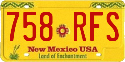 NM license plate 758RFS