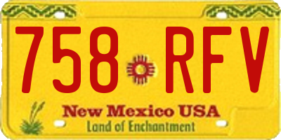 NM license plate 758RFV