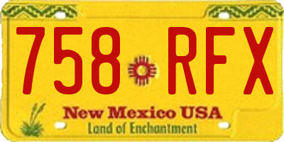 NM license plate 758RFX