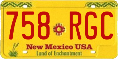 NM license plate 758RGC