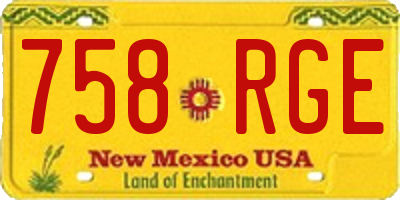 NM license plate 758RGE