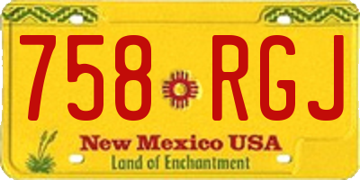 NM license plate 758RGJ