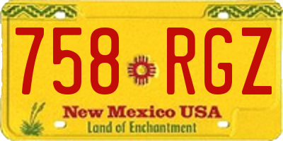 NM license plate 758RGZ