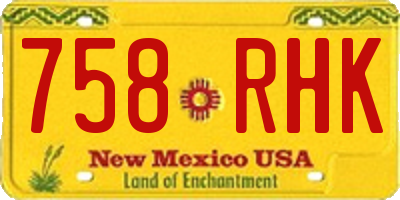 NM license plate 758RHK