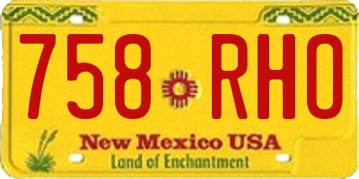 NM license plate 758RHO