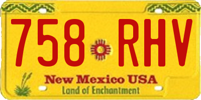 NM license plate 758RHV