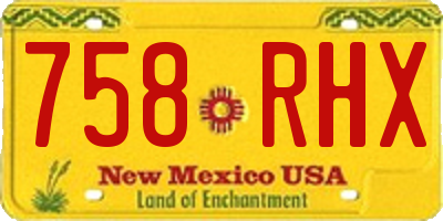 NM license plate 758RHX