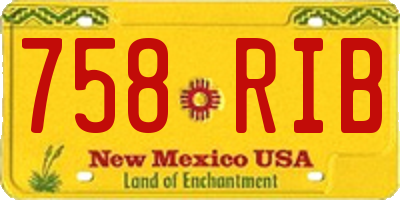NM license plate 758RIB