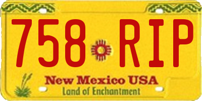 NM license plate 758RIP