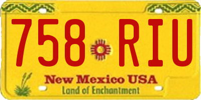 NM license plate 758RIU