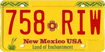 NM license plate 758RIW