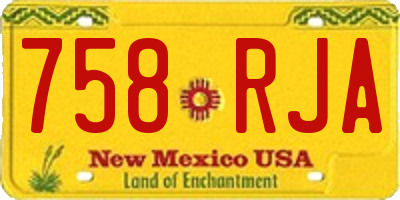 NM license plate 758RJA