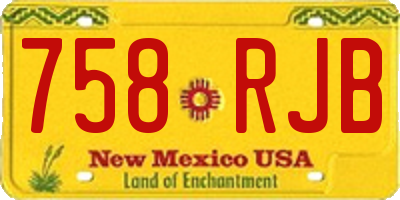NM license plate 758RJB