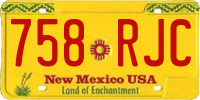 NM license plate 758RJC