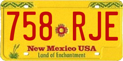 NM license plate 758RJE