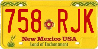 NM license plate 758RJK