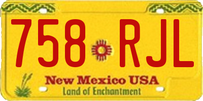 NM license plate 758RJL