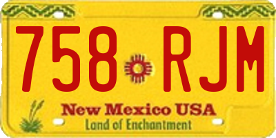 NM license plate 758RJM