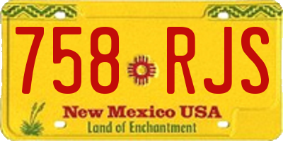 NM license plate 758RJS