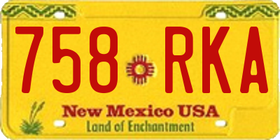 NM license plate 758RKA