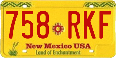 NM license plate 758RKF
