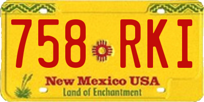 NM license plate 758RKI