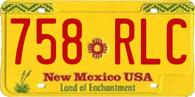NM license plate 758RLC