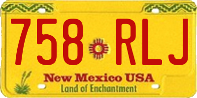 NM license plate 758RLJ