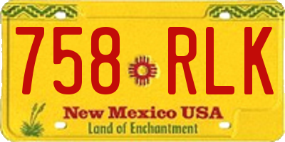 NM license plate 758RLK