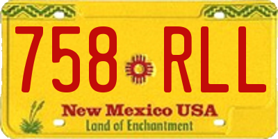 NM license plate 758RLL