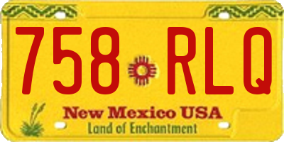 NM license plate 758RLQ