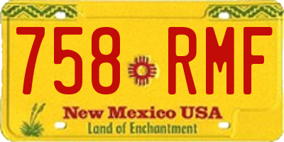 NM license plate 758RMF