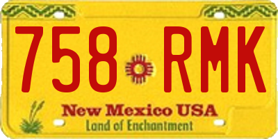 NM license plate 758RMK