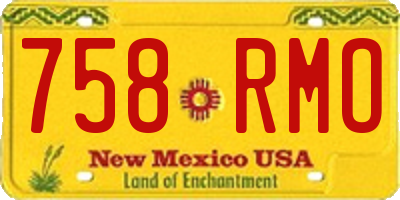 NM license plate 758RMO