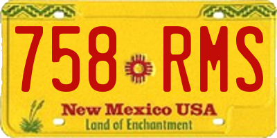NM license plate 758RMS