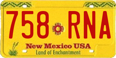NM license plate 758RNA