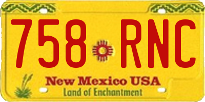 NM license plate 758RNC