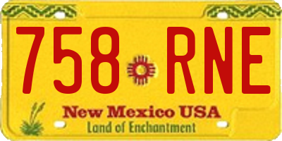 NM license plate 758RNE