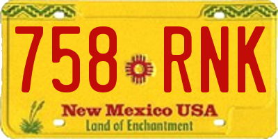 NM license plate 758RNK