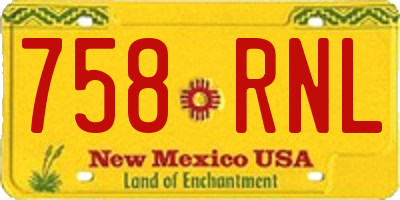 NM license plate 758RNL