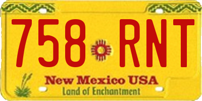 NM license plate 758RNT